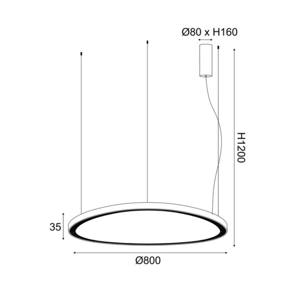 Κρεμαστό Φωτιστικό LED 73W CCT 5800LM Harmony Χρυσό Αλουμίνιο IP20 D80xH120cm - Image 2