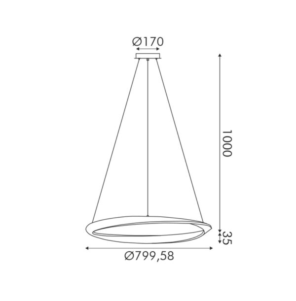 Κρεμαστό Φωτιστικό LED 42W 3300LM CCT IP20 Λευκό Μεταλλικό + Ακρυλικό - Image 2