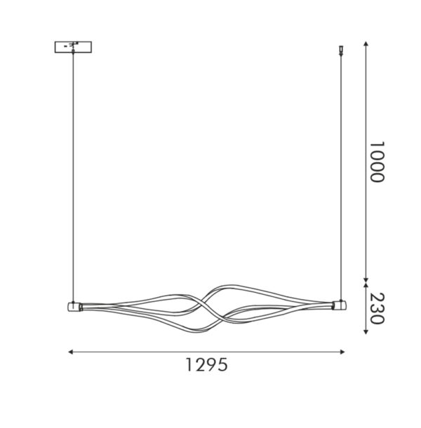 Κρεμαστό Φωτιστικό LED 48W 3800LM CCT IP20 Μαύρο Αλουμίνιο + Ακρυλικό - Image 2