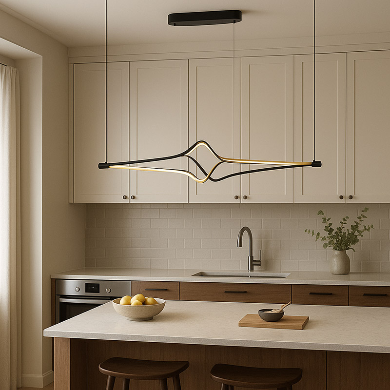 Κρεμαστό Φωτιστικό LED 48W 3800LM CCT IP20 Μαύρο Αλουμίνιο + Ακρυλικό