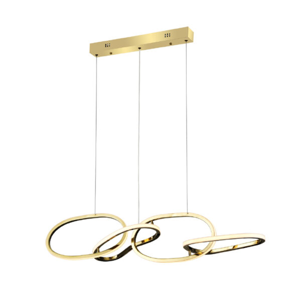 Κρεμαστό Φωτιστικό LED 60W 4800LM CCT IP20 Χρυσό Ατσάλι + Ακρυλικό