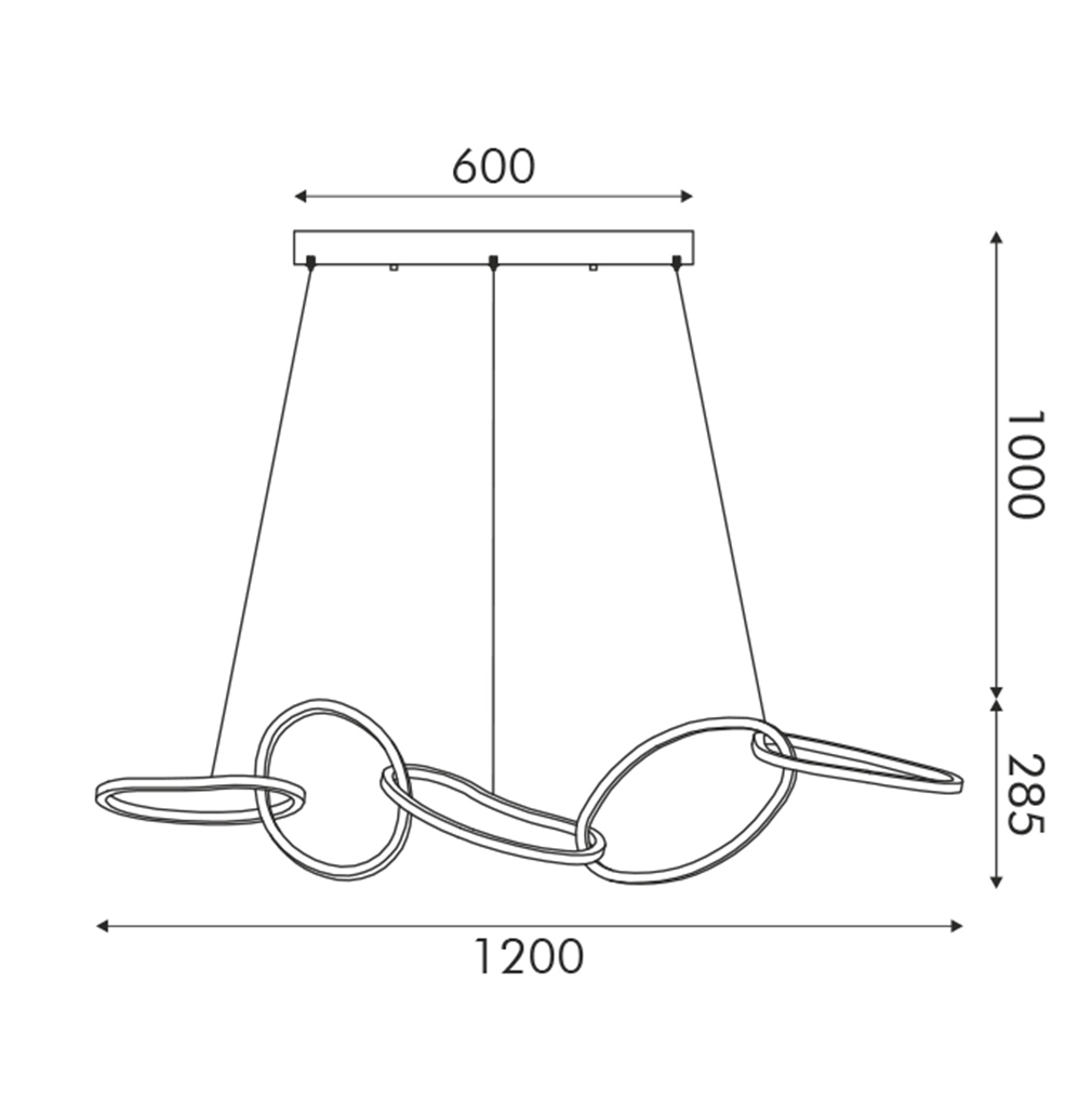 Κρεμαστό Φωτιστικό LED 72W 5700LM CCT IP20 Χρυσό Ατσάλι + Ακρυλικό