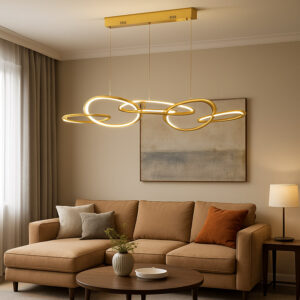 Κρεμαστό Φωτιστικό LED 72W 5700LM CCT IP20 Χρυσό Ατσάλι + Ακρυλικό