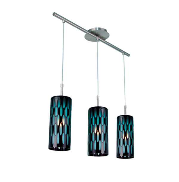 Κρεμαστό Φωτιστικό Netto Τρίφωτο Las Μπλε