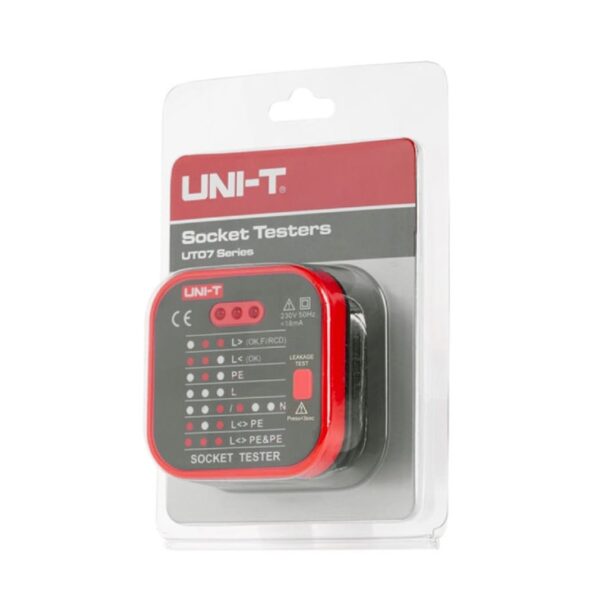 UNI-T tester πρίζας UT07B-EU, 230V, 50Hz