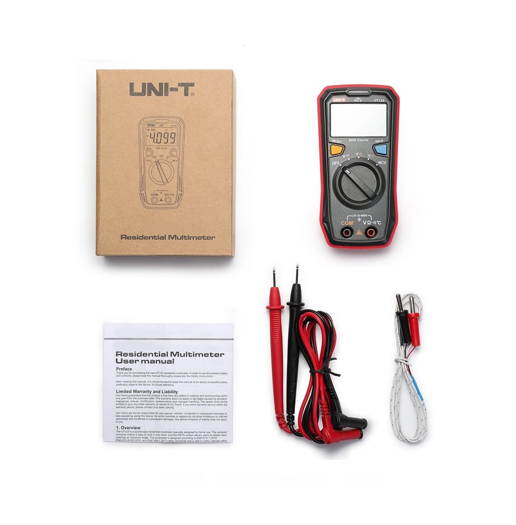 UNI-T ψηφιακό πολύμετρο τσέπης UT123T, NCV, DC/AC