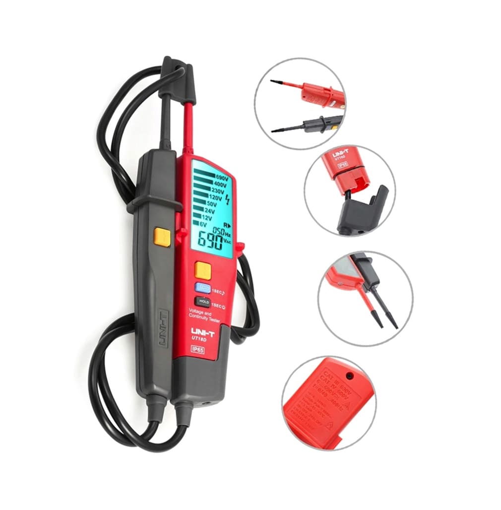 UNI-T μετρητής τάσης AC/DC UT18D, αδιάβροχος IP65, 12V έως 690V