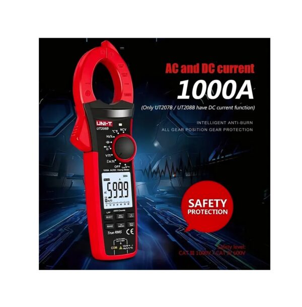 UNI-T πολύμετρο & αμπεροτσιμπίδα UT208B, 1000A AC/DC, NCV, True RMS