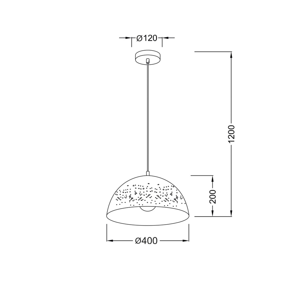 Κρεμαστό Φωτιστικό 1xΕ27 Μεταλ. Λευκό - Ορείχαλκο Διαβρωμένο Φ40xΗ120cm Planetario