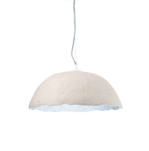 Κρεμαστό Φωτιστικό 1ΧΕ27 Netto Λευκό/Ασημί Πηλός Φ45xΗ120cm 