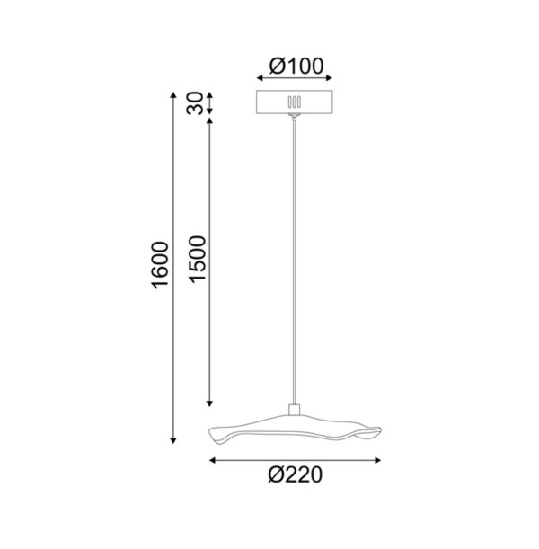 Κρεμαστό Φωτιστικό LED 5W 3000K 400LM Ninfea Ορείχαλκο Μετ/κο IP20 D22xH160cm - Image 2