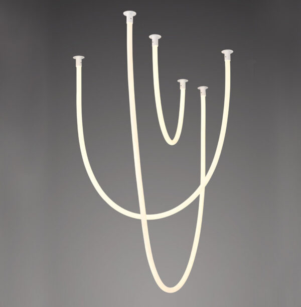 Κρεμαστό Φωτιστικό LED 60W 3000K 4000LM Jungle Λευκό Σιλικόνη IP20 L240,L170,L100cm