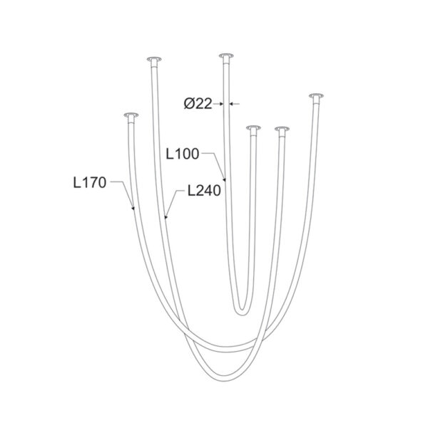 Κρεμαστό Φωτιστικό LED 60W 3000K 4000LM Jungle Λευκό Σιλικόνη IP20 L240,L170,L100cm