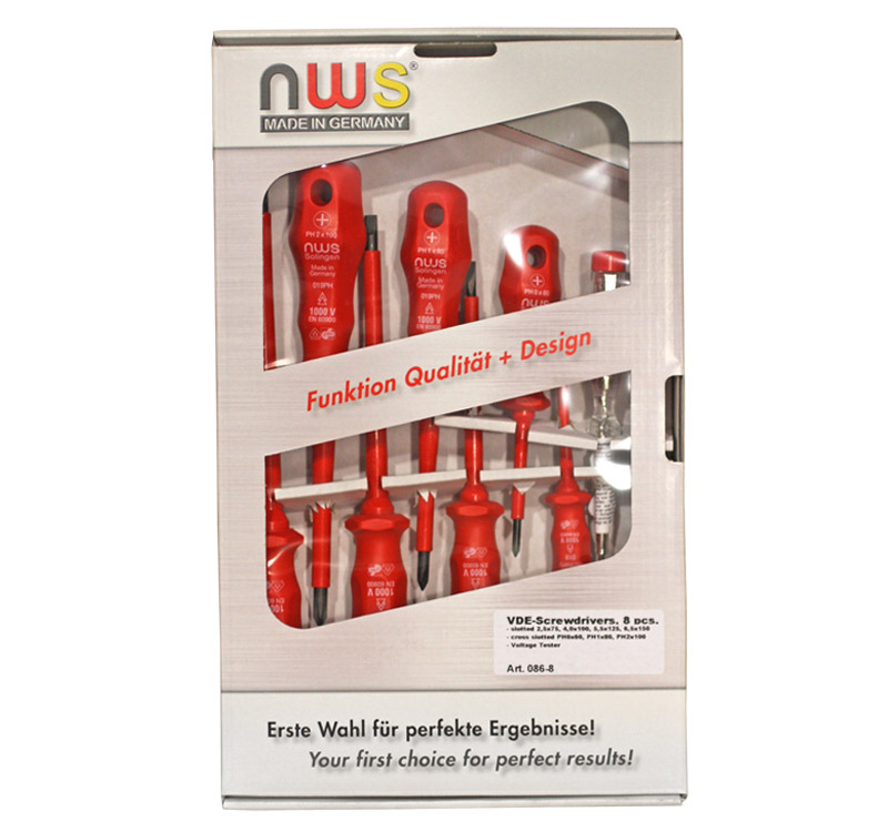 Σετ 8 κατσαβίδια nws vde 1000v κόκκινη λαβή