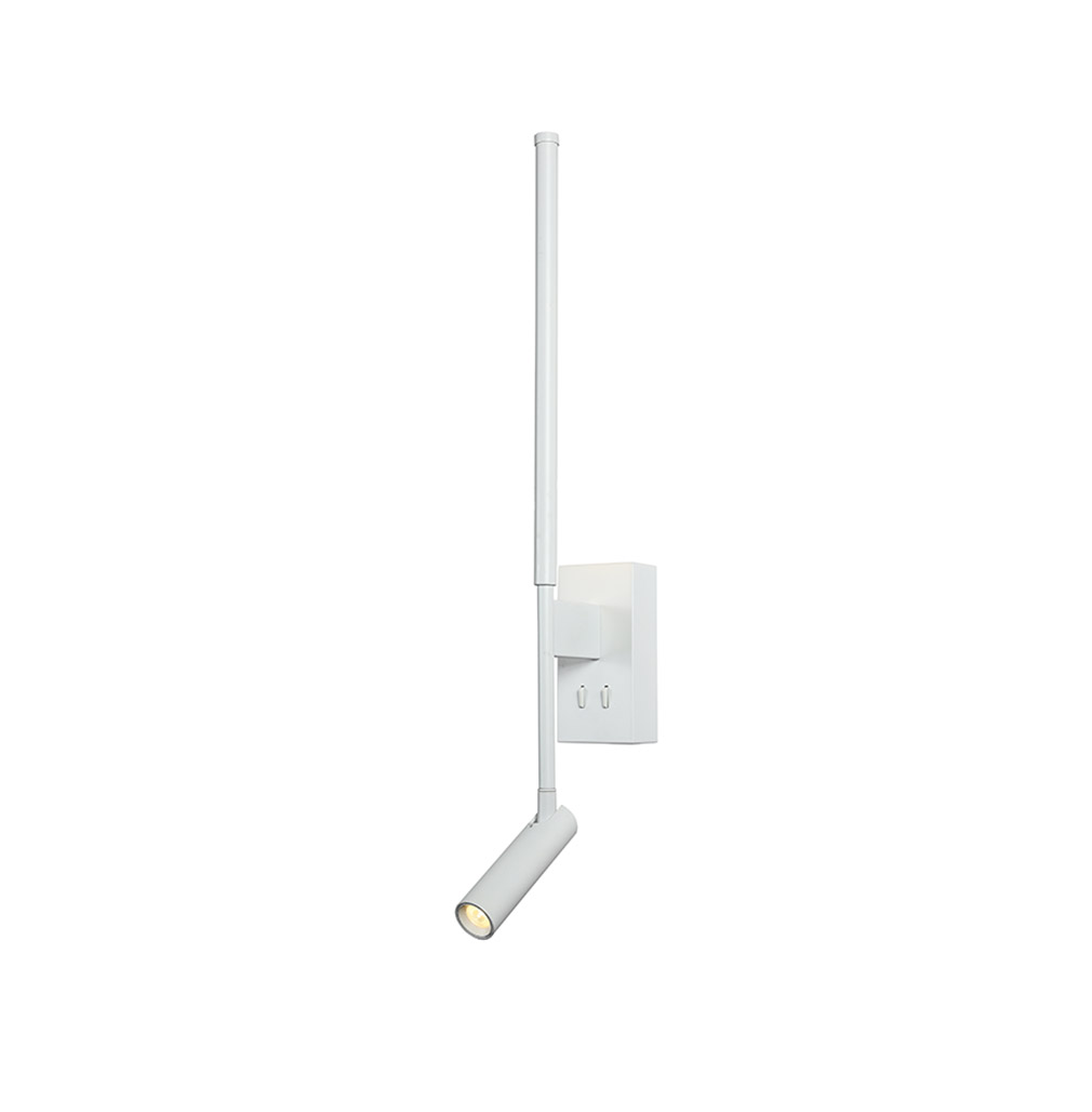 Επίτοιχο Φωτιστικό LED 5W + COB 3W 700LM 3000K IP20 Λευκό Αλουμίνιο + Ακρυλικό