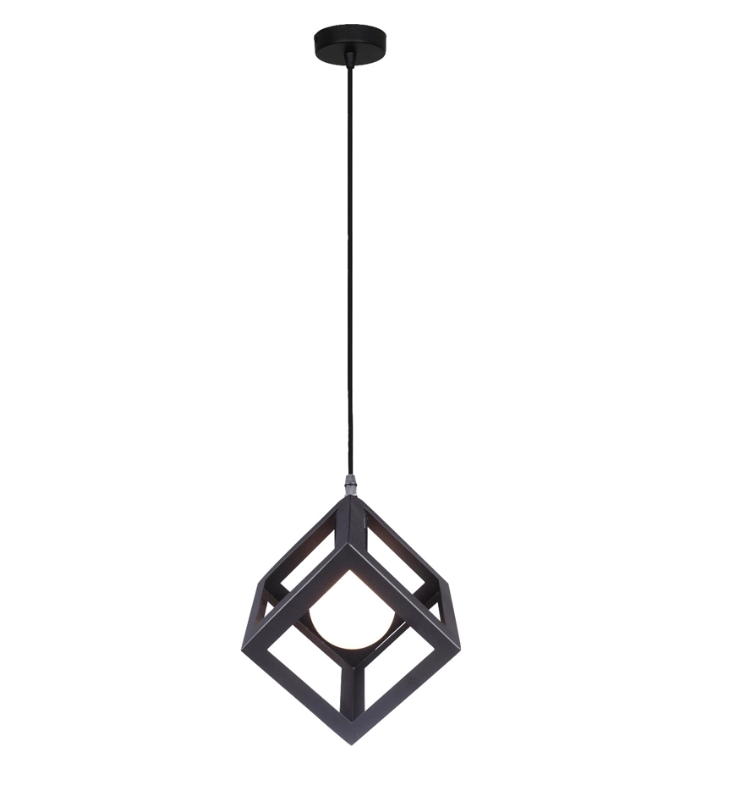 φωτιστικό οροφής E27, 16x16x16cm, μεταλλικό, μαύρο