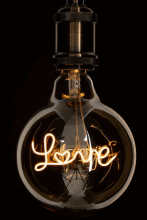 LOVE Λάμπα E27 G125 LED 2.4W 204lm 360° AC 220-240V IP20 Ultra Θερμό Λευκό 2200K Dimmable - Filament Chip - Μελί - Μ12.5 x Π12.5 x Υ18cm - 3 Χρόνια Εγγύηση