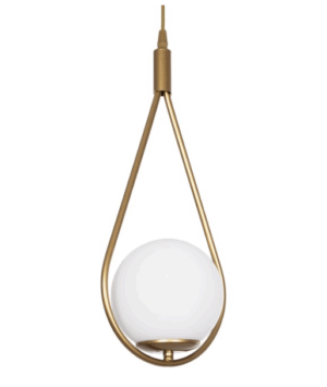 DROP Vintage Κρεμαστό Φωτιστικό Οροφής με Ντουί 1 x E27 AC 220-240V IP20 - Χρυσό & Λευκό - Μ20 x Π15 x Υ47cm