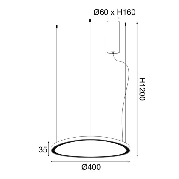 NETTO Υ/Κ ΚΡΕΜΑΣΤΟ Φ/Σ LED 36W 3000K 2700LM HARMONY ΛΕΥΚΟ ΑΛΟΥΜΙΝΙΟ IP20 D42XH120CM - Image 3