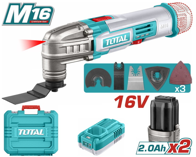 TOTAL ΕΠΑΓΓ. ΠΟΛΥΕΡΓΑΛΕΙΟ ΜΠΑΤ. Li-ion 16V / 2Ah / 2 ΜΠΑΤ