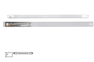 Led λάμπα γυάλινη t8 60cm 9w 230v μονής τροφοδοσίας ψυχρό 6.5κ