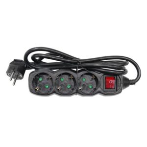 ΠΟΛΥΠΡΙΖΟ ΜΕ ΔΙΑΚΟΠΤΗ+ΚΑΛΩΔΙΟ 3x1.5mm² 1.5μ 3 ΣΟΥΚΟ ΜΑΥΡΟ (15-31511531)