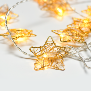 METAL STARS 10LED ΛΑΜΠΑΚ ΣΕΙΡΑ ΜΠΑΤΑΡ.(3xAA)ΘΕΡΜΟ ΛΕΥΚΟ ΧΡΥΣΟ ΜΕΤΑΛΛΟ IP20 135+30cm ΔΙΑΦΑΝ ΚΑΛΩ