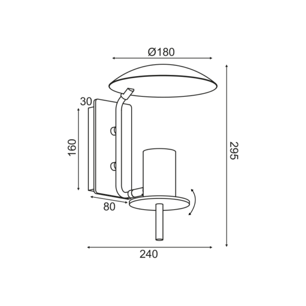 NETTO ΕΠΙΤΟΙΧΟ Φ/Σ 1XGU10 ΛΕΥΚΟ ΜΕΤΑΛΛΙΚΟ 18X24X30CM PARACHUTE (ZM931W30W) - Image 2