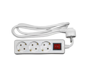 ΠΟΛΥΠΡΙΖΟ ΜΕ ΔΙΑΚΟΠΤΗ+ΚΑΛΩΔΙΟ 3x1mm² 1.5μ 3 ΣΟΥΚΟ ΛΕΥΚΟ (15-311531)