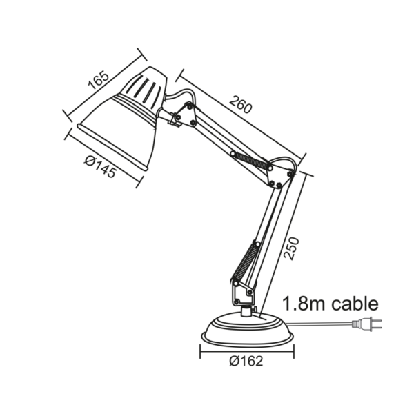 Φ/Σ ΓΡΑΦΕΙΟΥ 1ΧΕ27 ΑΣΗΜΙ ΜΕΤΑΛΛΙΚΟ Φ16ΧΦ15ΧΗ50CM UFFICIO (2429MSV)