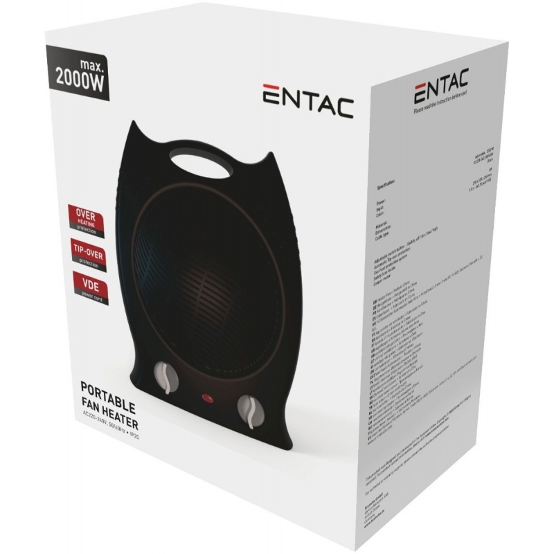 Entac Αερόθερμο 2000W Μαύρο (15.003.0020)