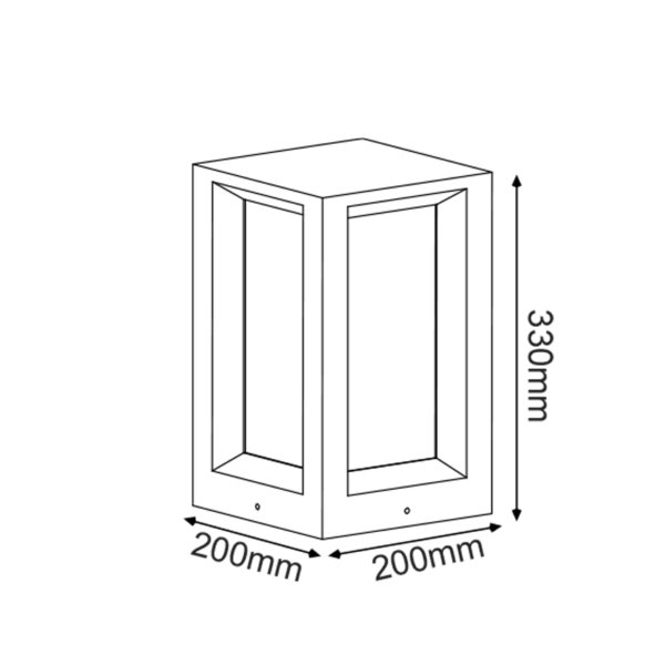 ΦΩΤΙΣΤΙΚΟ ΚΗΠΟΥ 330MM IP65 2xE27 Max.7W ΜΑΥΡΟ ΤΣΙΜΕΝΤΟ & PC ΚΑΛΥΜΜΑ-MK039B-330 - Image 2