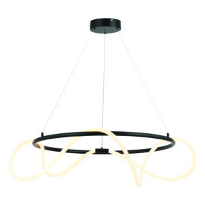 ΚΡΕΜΑΣΤΟ Φ/Σ LED 60W 3000K 3400LM KYMA ΜΑΥΡΟ ΜΕΤ/ΚΟ IP20 D80XH230CM (ZM36LEDP80BK)